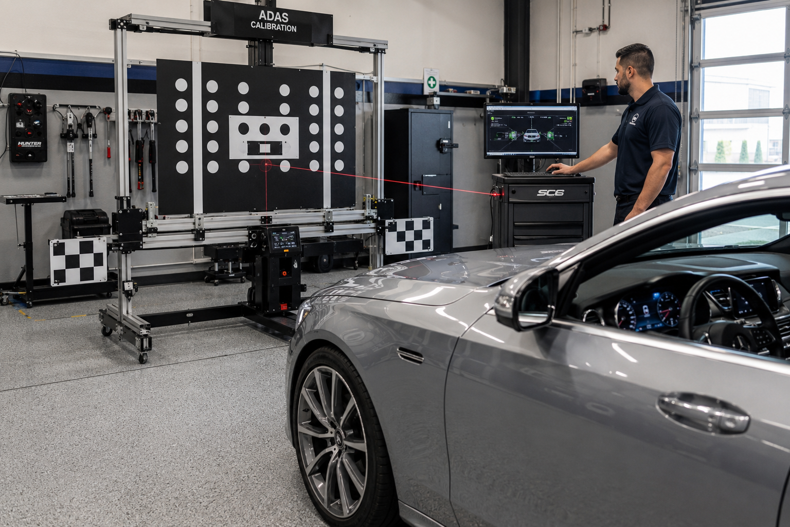 ADAS camera calibration in a professional garage